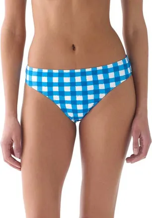 Kate Spade New York Gingham High Cut Bikini Swim Bottom Swimsuit in Santorini Blue at Nordstrom, Size X-Small