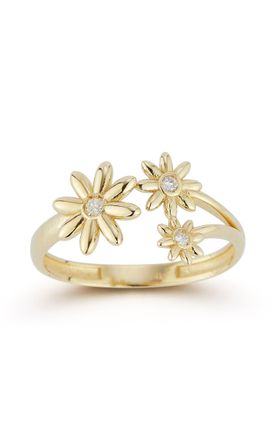 Ember Fine Jewelry 14K Gold & Diamond Triple Daisy Ring