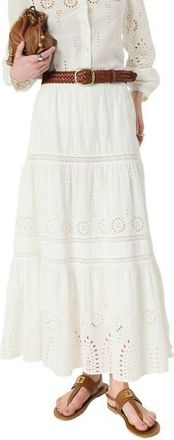 Gerard Darel Jaly Embroidered Tiered Maxi Skirt in Ecru at Nordstrom, Size X-Large