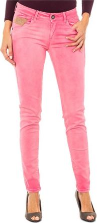 La Martina Skinny Jeans met Elastische Boorden - Dames - Skinny Jeans - Roze - W27 - Katoen - Jeans