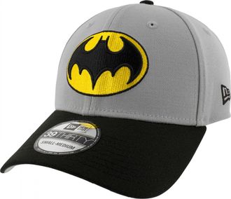 New Era Batman The Animated Series Chest Logo 39Thirty Fitted Hat (UK, Alpha, L, XL, Grey)
