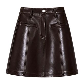 FRNCH Frnch - Klima Rok - Dames - Rokken - Bruin - Maat: XS Poliester