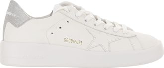 Golden Goose White Purestar Glitter Heel Leather Sneakers