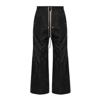 Rick Owens Wide Trousers, male, Black, Size: M Strapped Wide Leg Trousers