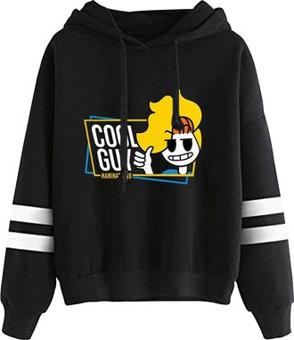Generic Haminations Cool Guy New Logo Fashion Mens Hoodie Casual Loose Tracksuit (Black,XS)