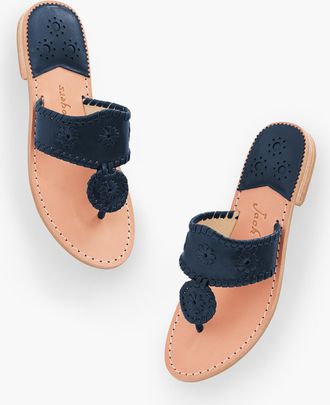 Jack Rogers Jacks Flat Sandals - Midnight Navy Blue - 5 1/2 M Talbots