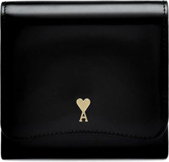 Ami Paris Paris Compact Wallet - Dames - Portefeuilles - Zwart - ONE Size - Katoen - Accessoires