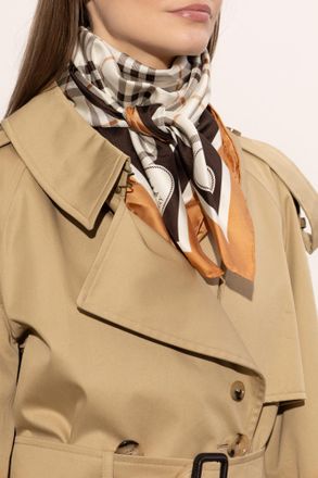 Burberry Scarf With Logo, Unisex, Cream