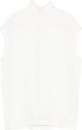 Brunello Cucinelli Turtleneck sin mangas - Knitwear - Mujer - Beige - XS