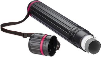 Relaxdays 2 x poster tube, up to size A0, for transporting posters and drawings, extendable 64-107 cm, drawing roll, black/pink