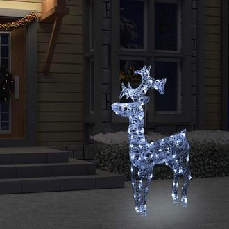 vidaXL Reno De Navidad 90 Led Acr&iacute;lico 60x16x100 Cm Vidaxl