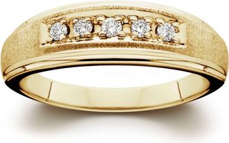 Pompeii3 Mens 1/6ct Yellow Gold Diamond Wedding Ring Band Size Selectable