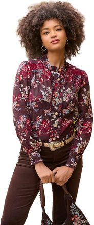 Joe Browns Sheer Button Front Blouse in Mulberry Garden at Nordstrom, Size 28