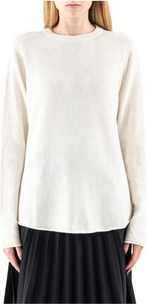 Semicouture Kasjmier Lange Mouw Ronde Hals Trui - Dames - Cashmere truien - Wit - L - Kasjmier - Truien & Vesten
