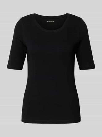 Tom Tailor Regular Fit T-Shirt aus Baumwoll-Mix in Black, Gr&ouml;&szlig;e M