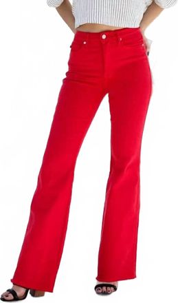 Judy Blue High Waiste Tummy Control Garment Dyed Red Flare
