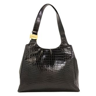 Ferragamo Black Leather Tote Bag (Pre-Owned)