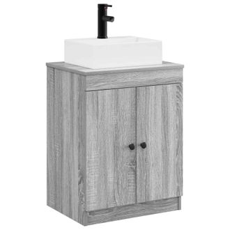 vidaXL Juego De Muebles De Ba&ntilde;o Sonoma Gris Madera De Ingenier&iacute;a Vidaxl