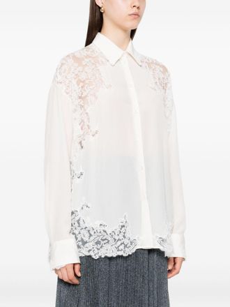 Ermanno Scervino Womens Silk Shirt - White - Size EU 44 (Womens)