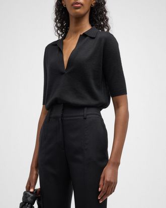 Gabriela Hearst Frank Cashmere Polo Top
