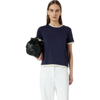 Gerard Darel Mirabel Contrast Trim T-Shirt in Navy Blue at Nordstrom, Size X-Large
