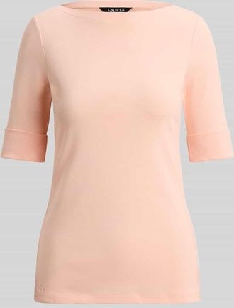 Lauren Ralph Lauren Slim Fit T-Shirt aus reiner Baumwolle in Koralle, Gr&ouml;&szlig;e XXL