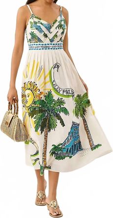 Lilly Pulitzer Wendley Midi Dress In Coconut Oversized Key West Toile Engineered