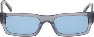 Abercrombie & Fitch 54mm Rectangular Sunglasses in Grey/Other /Blue at Nordstrom