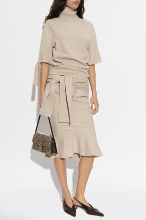 Jacquemus Wool Skirt Fiocco, Womens, Beige