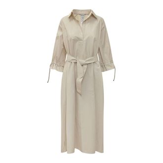 Max Mara Dames, Jurken, Beige, Maat: 2XS Katoen