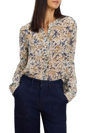 Nic+Zoe Bloomsbury Chiffon Button-Up Shirt in Neutral Multi at Nordstrom, Size Xx-Large