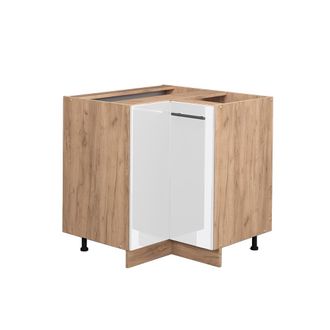 Vicco Armario De Esquina Fame-line, Blanco Alto Brillo, 80.5 Cm Sin Encimera