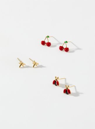 Simons Womens Whimsical garden earring trio Set of 3
