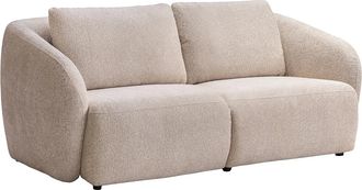 Vente-Unique Divano 2 Posti In Tessuto Ciniglia Beige - Liruno