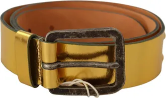 John Galliano Metaal leren riem met gouden gesp