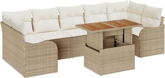 vidaXL Vidaxl - Garden Sofa Set 8 pcs Beige and cream 100 x 55 x 73 cm