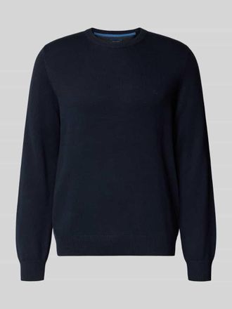 Christian Berg Regular Fit Strickpullover aus Baumwoll-Woll-Mix in Marine, Gr&ouml;&szlig;e L