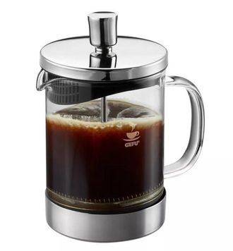 GEFU Gefu Diego - Cafetera (600 Ml), Color Plateado Y Negro