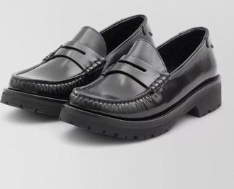 Saint Laurent le loafer almond toe stack heel