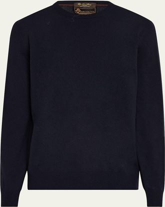 Loro Piana Mens Vicuna Wool Crewneck Sweater