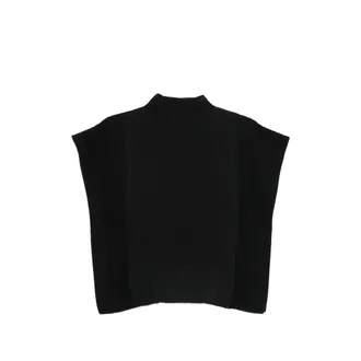 CFCL Portrait Ruffled-sleeves Ribbed Top