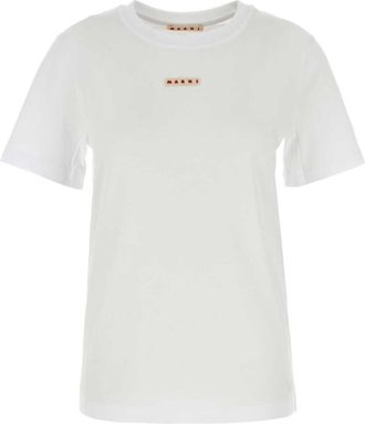 Marni White Logo Crewneck T-Shirt