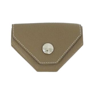 Herm&egrave;s Beige Etoupe Gray Chevre Leather Coin Purse/Coin Case (Pre-Owned)