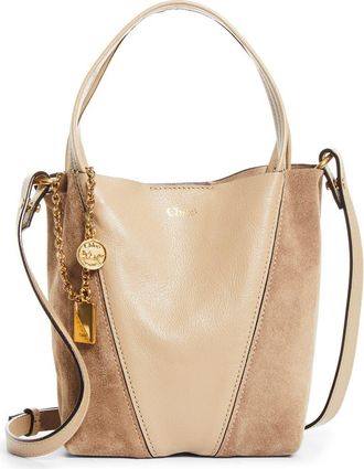 Chlo&eacute; Small Chlo&eacute; Spin Leather & Suede Tote in Boyish Brown at Nordstrom