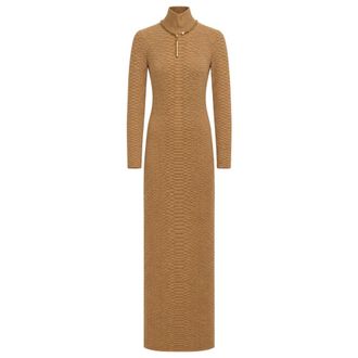 Elisabetta Franchi Gebreide Jurken - Dames - Jurken - Beige - Maat: S