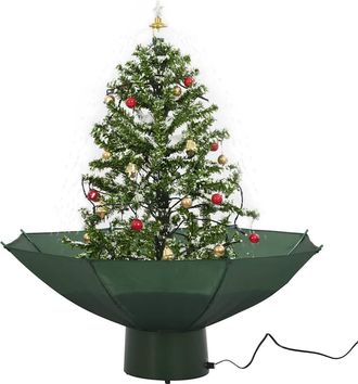 vidaXL Vidaxl &Aacute;rbol De Navidad Con Nieve Con Base En Paraguas Verde 75 Cm