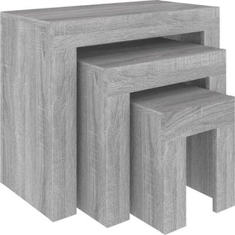 vidaXL Vidaxl - Nesting Coffee Tables 3 pcs Grey Sonoma Engineered Wood