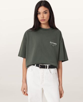 AllSaints Cotton Underground Etta Oversized T-Shirt, Size: XS