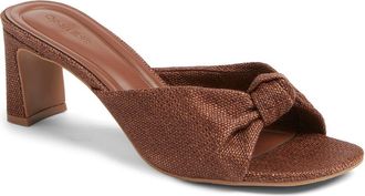 Open Edit Harper Knot Slide Sandal in Brown Chocolate at Nordstrom, Size 8.5