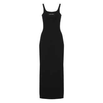 Marine Serre Maxi Dresses, female, Black, Size: M Moon Logo Dress